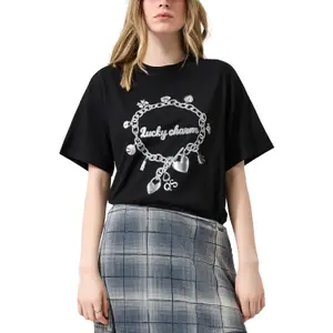 Women's Boyfriend Fit T-Shirt with Front Print QS image-2