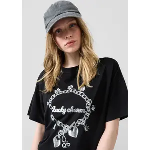 Women's Boyfriend Fit T-Shirt with Front Print QS image-3