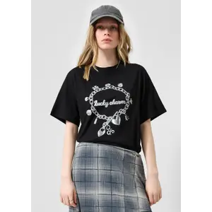 Women's Boyfriend Fit T-Shirt with Front Print QS image-6