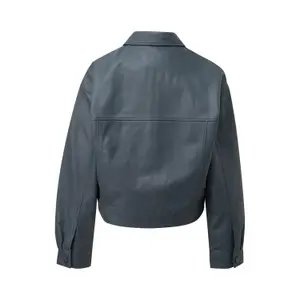 Echtes Lederjacke mit Klappentaschen für Damen QS image-1