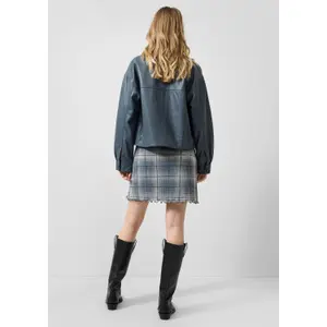 Echtes Lederjacke mit Klappentaschen für Damen QS image-4