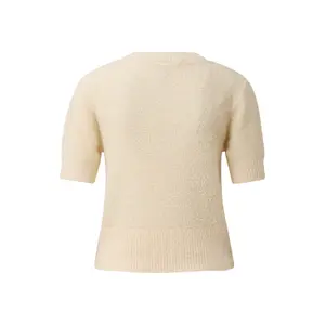 Kortærmet boucle strik bluse dame QS Regular Fit image-1