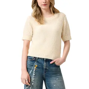 Kortærmet boucle strik bluse dame QS Regular Fit image-2