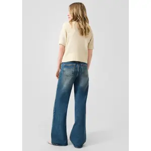 Kortærmet boucle strik bluse dame QS Regular Fit image-4