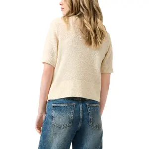 Kortærmet boucle strik bluse dame QS Regular Fit image-5