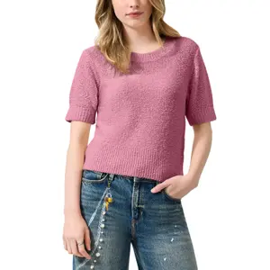 Kortærmet boucle strik bluse dame QS Regular Fit image-2