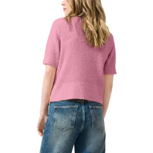 Kortærmet boucle strik bluse dame QS Regular Fit image-5
