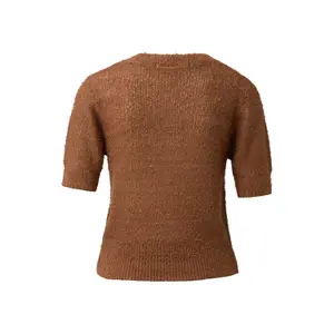 Kortærmet boucle strik bluse dame QS Regular Fit image-1