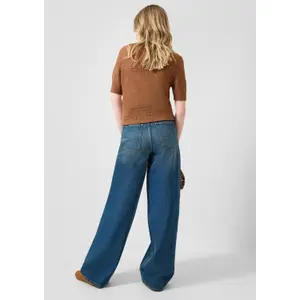 Kortærmet boucle strik bluse dame QS Regular Fit image-4