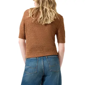 Kortærmet boucle strik bluse dame QS Regular Fit image-5