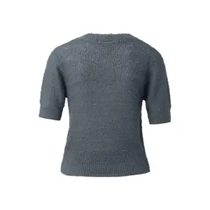 Kortærmet boucle strik bluse dame QS Regular Fit image-1
