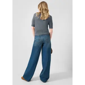Kortærmet boucle strik bluse dame QS Regular Fit image-4