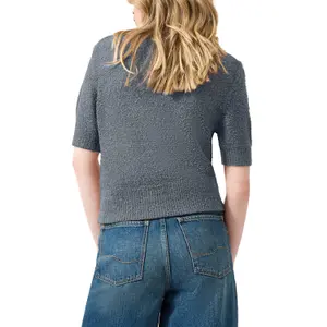 Kortærmet boucle strik bluse dame QS Regular Fit image-5
