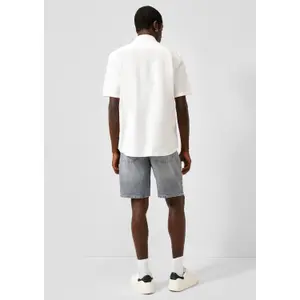Striped Linen Blend Kent Collar Shirt QS image-2