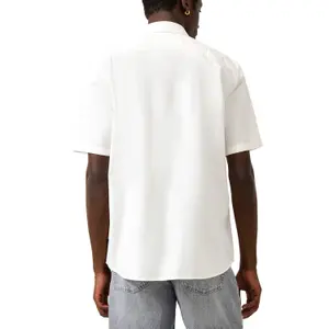 Striped Linen Blend Kent Collar Shirt QS image-3