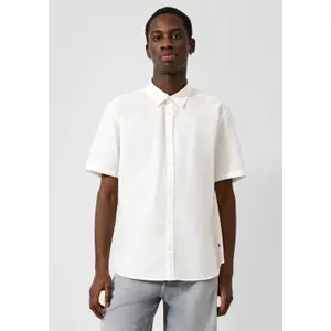 Striped Linen Blend Kent Collar Shirt QS image-4