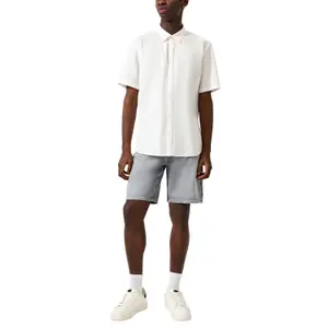 Striped Linen Blend Kent Collar Shirt QS image-5