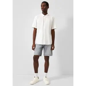 Striped Linen Blend Kent Collar Shirt QS image-6