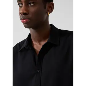 Striped Kent Collar Button-Up Shirt QS image-1