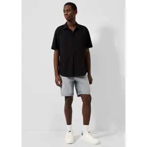 Striped Kent Collar Button-Up Shirt QS image-6