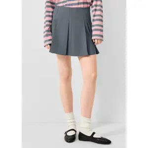 Mini plisseret nederdel med usynlig lynlås dame QS image-6