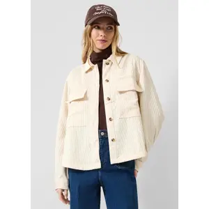 Casual Corduroy Overshirt with Patch Pockets for Women QS image-2