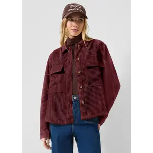 Casual Corduroy Overshirt with Patch Pockets for Women QS image-2