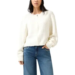 Women’s Chunky Yarn Zip Cardigan QS image-2