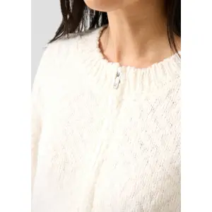 Women’s Chunky Yarn Zip Cardigan QS image-3