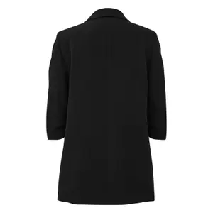 Blazer de manga tres cuartos fruncida y amplios reverses mujer QS image-1