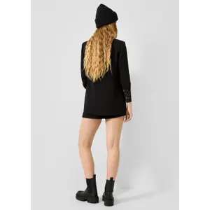 Blazer de manga tres cuartos fruncida y amplios reverses mujer QS image-4