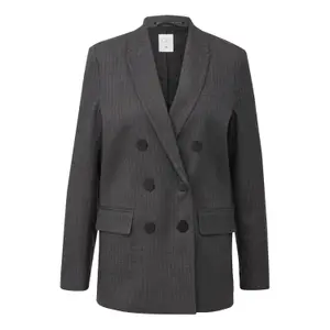 Women's Pinstripe Double-Breasted Blazer QS image-0