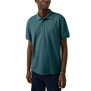 Polo with Ribbed Cuffs and Side Slits QS image-2