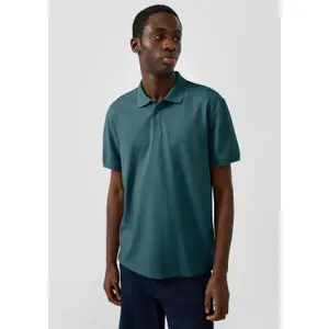 Polo with Ribbed Cuffs and Side Slits QS image-6