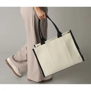 Large bi-colour tote bag Quadra image-3