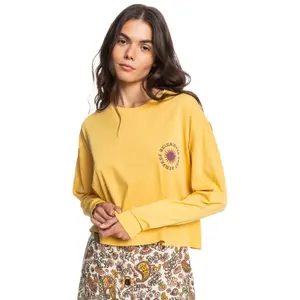 T-shirt court manches longues femme Quiksilver Oversized Mineral image-0