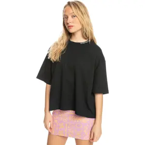 T-shirt femme Quiksilver Stm Boyfriend Crop Logo image-0