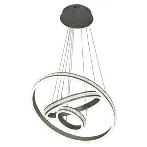Brushed aluminum suspension chandelier Crystal decoration on side Integrated led class g Rabalux image-0