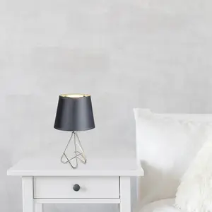Fém textiles asztali lámpa kábelkapcsolóval Rabalux Blanka E14 1xMAX 40W image-2