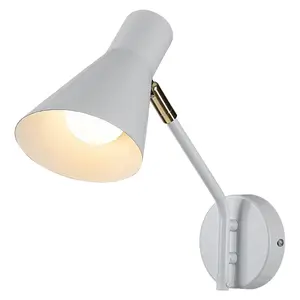 Lampe Wandleuchte aus Metall Schalter an Kabel Textilkabel mit Stecker Rabalux Alfons image-0