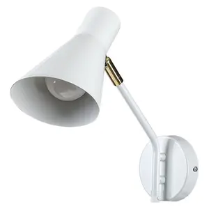 Lampe Wandleuchte aus Metall Schalter an Kabel Textilkabel mit Stecker Rabalux Alfons image-1