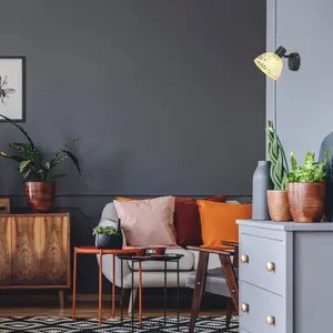 Lampa wewnętrzna w metalowym kloszu z bambusa i rattanu z włącznikiem na podstawie Rabalux Rattan E14 1x MAX 15W IP20 D13cm image-1