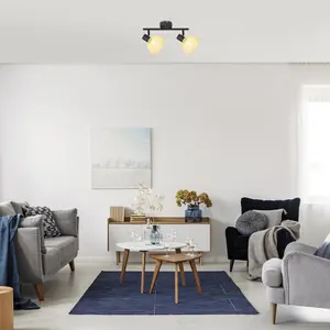 Stropní svítidla z ratanu a bambusu s kovem Rabalux Rattan E14 2x MAX 15W IP20 D13cm image-2