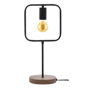 Lampada da interno in ferro e faggio Rabalux Rufin E27 1x MAX 40W IP20, L20xH43cm image-0