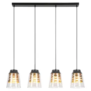 Glass suspension ceiling lights Rabalux Zenaida E27 4xMAX 60W image-1