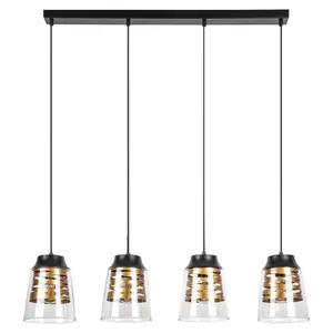 Glass suspension ceiling lights Rabalux Zenaida E27 4xMAX 60W image-0