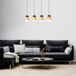 Glass suspension ceiling lights Rabalux Zenaida E27 4xMAX 60W image-2