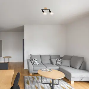 Lampada da soffitto in metallo e legno Rabalux Pablo E27 2xMAX 40W image-1