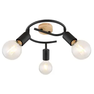 Lampy sufitowe z metalu i drewna Rabalux Pablo E27 3xMAX 40W image-0