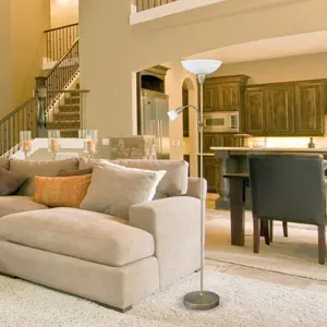 Classic floor lamp with reading arm Rabalux Pearl classic H180cm image-1